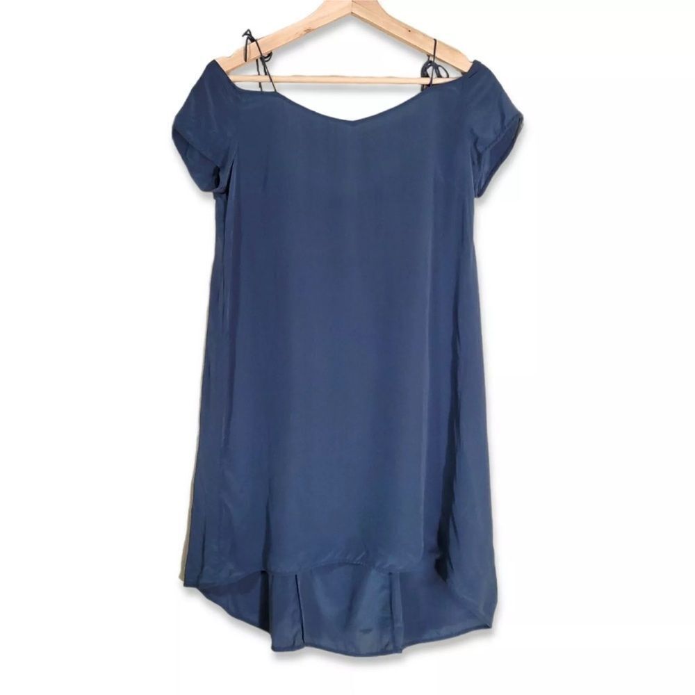 TOPSHOP 100% Silk off the shoulder‎ dress 4 nwt black